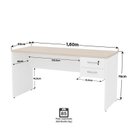 Ver imagem 6 de Mesa de Escritório Escrivaninha com Gaveta Tampo 160cm Carvalho e Branco Bege