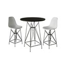 Ver imagem 1 de Jogo Mesa Bistrô Eames Preta 60Cm 2 Banquetas Branca Base Ferro Preto - Cor: Preto