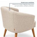 Ver imagem 5 de Kit 2 Poltronas Decorativa Linho Premium Base Madeira Maciça Luiza