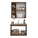 Ver imagem 2 de Conjunto Gabinete para Banheiro com Espelheira Alpes 60