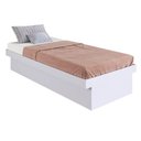 Ver imagem 3 de Cama Solteiro Flutuante P/ Quarto 82,2cm X 192cm com Box Baú Cor:branco