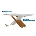 Ver imagem 2 de Mesa para Cozinha Imperatriz C/tampo Madeirado Vidro Canto Curvo 180x90cm Off White/imbuia/vidro Off