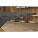 Ver imagem 5 de Mesa para Cozinha Imperatriz C/tampo Madeirado Vidro Canto Curvo 180x90cm Off White/imbuia/vidro Off