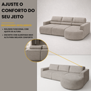 Ver imagem 5 de Sofá Living com Chaise Retrátil e Reclinável 3 Lugares Marrom Encantus 292cm