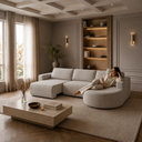 Ver imagem 1 de Sofá Living com Chaise Retrátil e Reclinável 3 Lugares Marrom Encantus 292cm