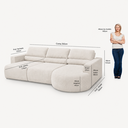 Ver imagem 4 de Sofá Living Retrátil e Reclinável Encantus 3 Lugares 292cm Bege