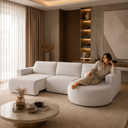 Ver imagem 1 de Sofá Living Retrátil e Reclinável Encantus 3 Lugares 292cm Bege