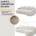 Ver imagem 5 de Sofá Living Retrátil e Reclinável Encantus 3 Lugares 292cm Bege