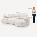 Ver imagem 3 de Sofá Living Retrátil e Reclinável Encantus 3 Lugares 292cm Bege