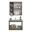 Ver imagem 2 de Conjunto Gabinete para Banheiro com Espelheira Alpes 60