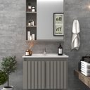 Ver imagem 1 de Conjunto Gabinete para Banheiro com Espelheira Alpes 60