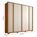 Ver imagem 3 de Guarda-Roupa Casal 6 Portas 4 Gavetas Microripado MDF Cleo Freijo Off White