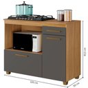 Ver imagem 3 de Balcão para Cooktop 4 Bocas Cronus Cinamomo Grafite Arte Móveis