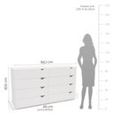 Ver imagem 3 de Cômoda 8 Gavetas 83,5cm x 150cm Porto Branco