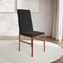 Ver imagem 1 de Cadeira de Jantar Estofada Mônaco Premium Cobre e Preta