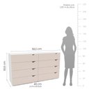 Ver imagem 4 de Cômoda 8 Gavetas 83,5x150,1x46 cm Porto Bege/Branco/Creme