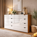 Ver imagem 1 de Cômoda para Quarto 8 Gavetas Porto Branco/Freijó