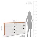 Ver imagem 3 de Cômoda para Quarto 8 Gavetas Porto Branco/Freijó