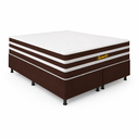Ver imagem 2 de Cama Box Queen (Colchao + Base) 158x198 Supremo Marrom Branco Bacetto