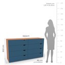 Ver imagem 3 de Cômoda 8 Gavetas 83,5x150,1x46 Cm Porto