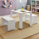 Ver imagem 1 de Mesa Infantil Com Dois Banquinhos Para Crianças 100% Mdf