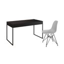 Ver imagem 6 de Escrivaninha Industrial Escritório Malta Preta 137X53Cm Com 1 Cadeira Branca Base Ferro Cor: Preto