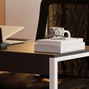Ver imagem 2 de Mesa Escrivaninha Industrial Desk 90 Color Quarto Escritório Preto Branco