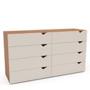 Ver imagem 2 de Cômoda 8 Gavetas 83,5x150,1x46 cm Porto Bege/Freijó/Creme