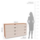 Ver imagem 3 de Cômoda 8 Gavetas 83,5x150,1x46 cm Porto Bege/Freijó/Creme
