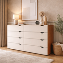 Ver imagem 1 de Cômoda 8 Gavetas 83,5x150,1x46 cm Porto Bege/Freijó/Creme