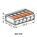 Ver imagem 2 de Conector Wago 221 415 Transparente para 5 Fios 10 Unidades