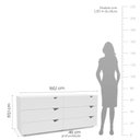 Ver imagem 3 de Cômoda 6 Gavetas 63,1x150,1x46 Cm Porto