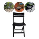 Ver imagem 2 de Kit 4 Cadeiras de Plástico Dobrável Bistrô Preta com Encosto