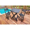 Ver imagem 6 de Kit 4 Cadeiras de Plástico Dobrável Bistrô Preta com Encosto