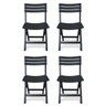 Kit 4 Cadeiras de Plástico Dobrável Bistrô Preta com Encosto - 1