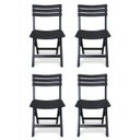 Ver imagem 1 de Kit 4 Cadeiras de Plástico Dobrável Bistrô Preta com Encosto