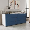 Ver imagem 1 de Cômoda 6 Gavetas 63,1x150,1x46 cm Porto Azul/Branco