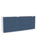 Ver imagem 2 de Cômoda 6 Gavetas 63,1x150,1x46 cm Porto Azul/Branco