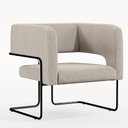 Ver imagem 3 de Kit 02 Poltronas Decorativas Scarlett D02 Base de Aço Preto Linho Bege C-107 - Lyam Decor