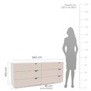 Ver imagem 3 de Cômoda 6 Gavetas 63,1x150,1x46 Cm Porto