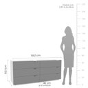 Ver imagem 3 de Cômoda 6 Gavetas 63,1x150,1x46 Cm Porto