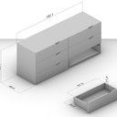 Ver imagem 4 de Cômoda para Quarto 6 Gavetas Porto Branco/Freijó