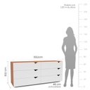 Ver imagem 3 de Cômoda para Quarto 6 Gavetas Porto Branco/Freijó