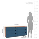 Ver imagem 3 de Cômoda 6 Gavetas 63,1x150,1x46 Cm Porto