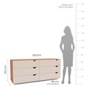 Ver imagem 3 de Cômoda para Quarto 6 Gavetas Porto Bege/Freijó/Creme
