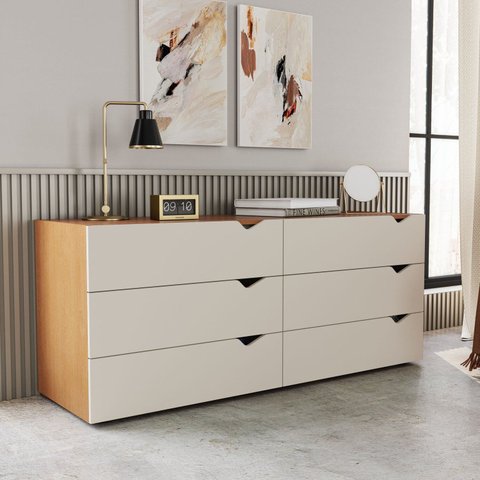 Cômoda para Quarto 6 Gavetas Porto