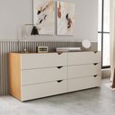 Ver imagem 1 de Cômoda para Quarto 6 Gavetas Porto Bege/Freijó/Creme