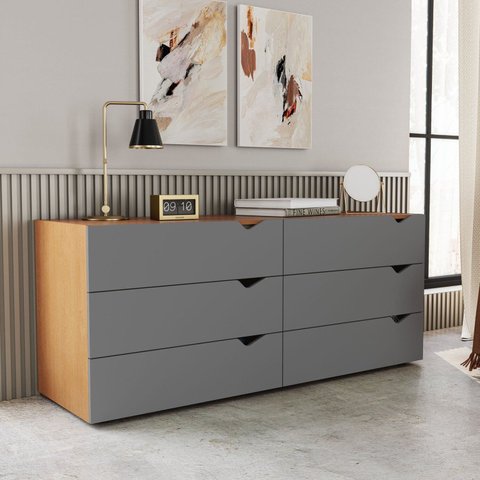 Cômoda 6 Gavetas 63,1x150,1x46 Cm Porto