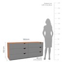 Ver imagem 3 de Cômoda 6 Gavetas 63,1x150,1x46 Cm Porto