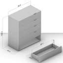 Ver imagem 4 de Cômoda 5 Gavetas 104,2cm X 90cm Porto